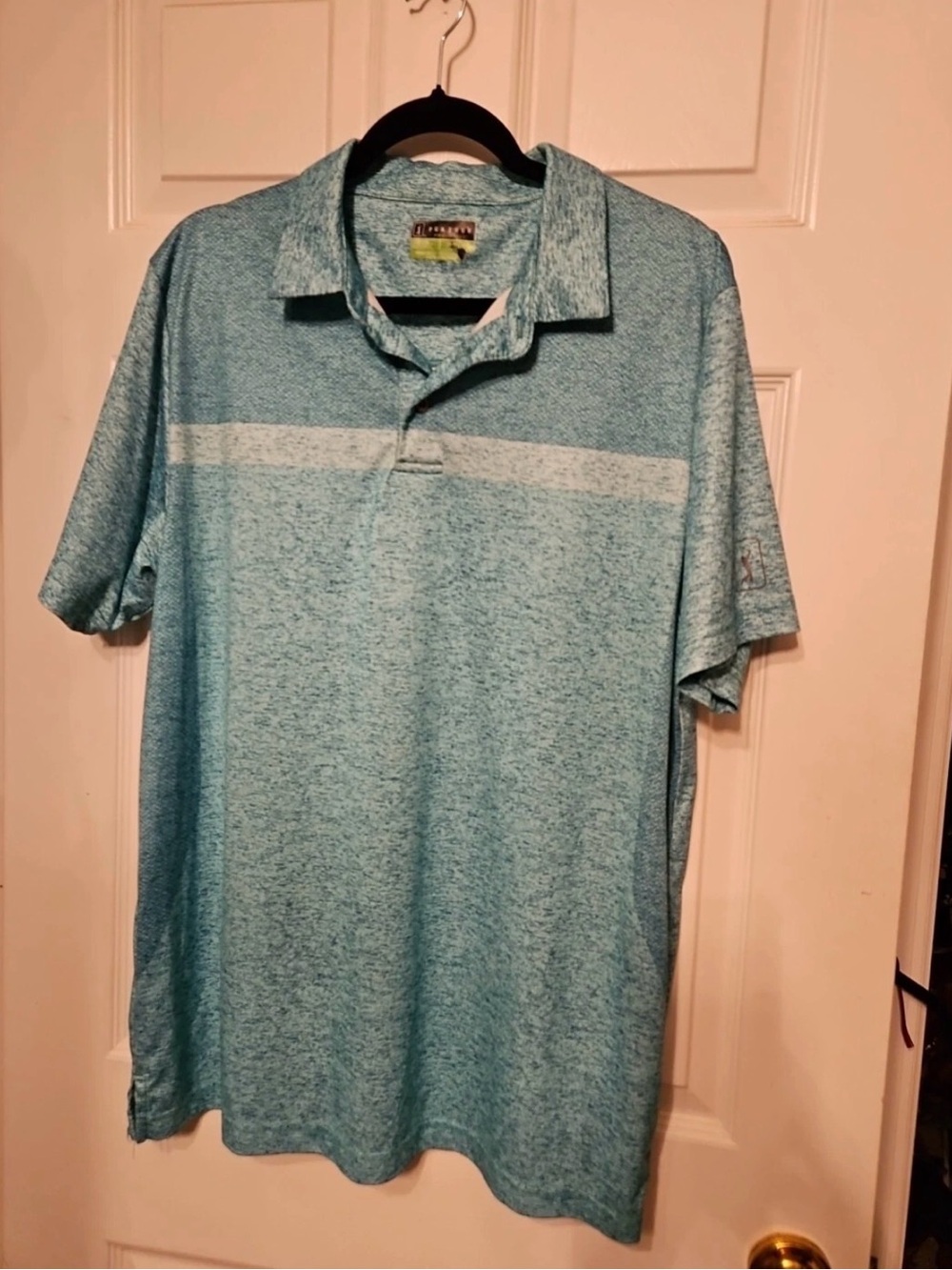 PGA Tour XL Short Sleeve Golf Polo Shirt Men's Green  Collard Casual Shirt